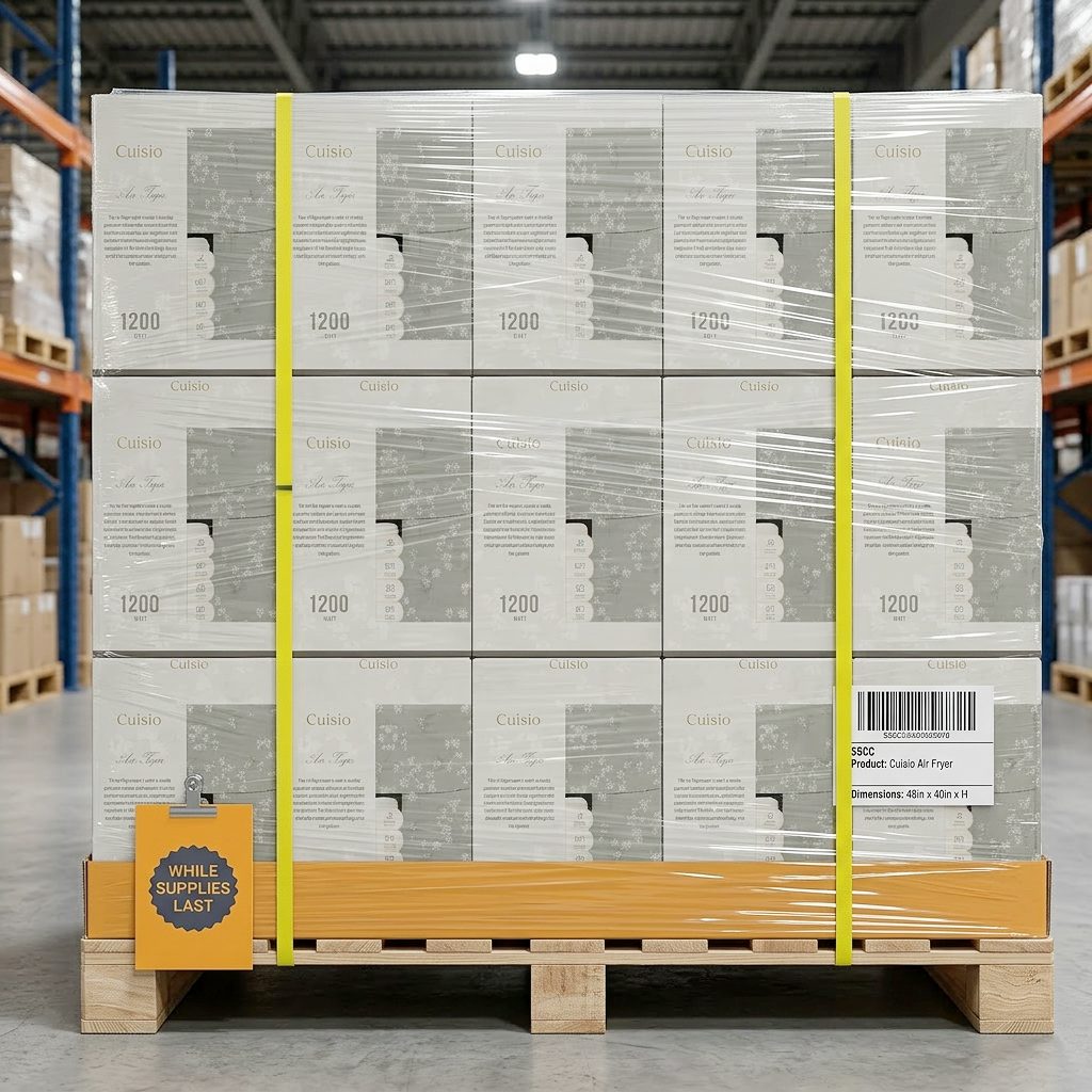 Cuisio Air Fryer pallet-ready for warehouse shipping